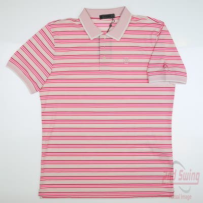 New W/ Logo Mens G-Fore Polo Large L Pink MSRP $116