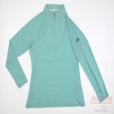 New W/ Logo Womens Peter Millar 1/4 Zip Pullover Medium M Blue MSRP $125