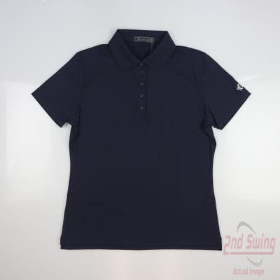 New W/ Logo Womens G-Fore Polo Large L Navy Blue MSRP $120