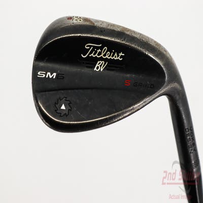 Titleist Vokey SM6 Jet Black Wedge Lob LW 58° 10 Deg Bounce S Grind SM6 BV Steel Wedge Flex Right Handed 34.5in