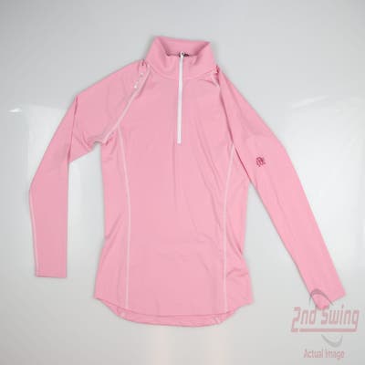 New W/ Logo Womens Ralph Lauren RLX 1/4 Zip Pullover X-Small XS Pink MSRP $154