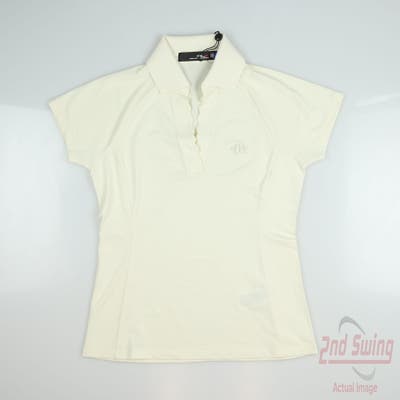 New W/ Logo Womens Ralph Lauren RLX Polo X-Small XS Cream MSRP $110