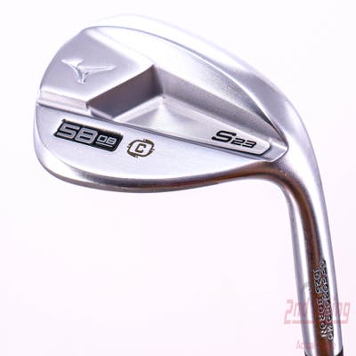 Mizuno S23 Satin Chrome Wedge Lob LW 58° 8 Deg Bounce C Grind FST KBS Hi-Rev 2.0 115 Steel Wedge Flex Right Handed 35.5in