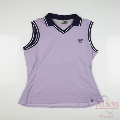 New W/ Logo Womens KJUS Sleeveless Polo Medium M Purple MSRP $90