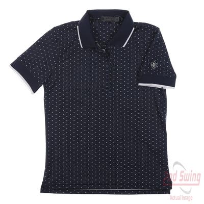 New W/ Logo Womens G-Fore Polo Medium M Navy Blue MSRP $100