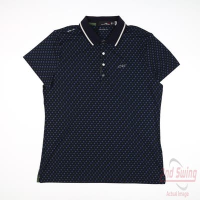 New W/ Logo Womens Ralph Lauren RLX Polo Large L Navy Blue MSRP $131