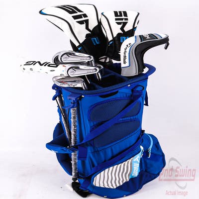 Complete Set of Men's TaylorMade Mizuno Ping Golf Clubs + Mizuno Stand Bag - Right Hand Regular Flex Graphite Shafts