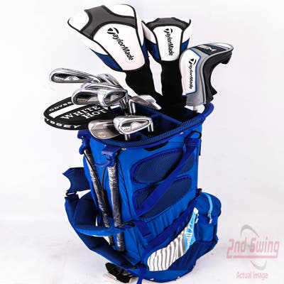 Complete Set of Men's TaylorMade Nike Cleveland Odyssey Golf Clubs + Mizuno Stand Bag - Right Hand Stiff Flex Steel Shafts