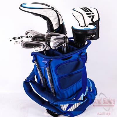 Complete Set of Men's TaylorMade Wilson Ping Golf Clubs + Mizuno Stand Bag - Right Hand Regular Flex Graphite Shafts