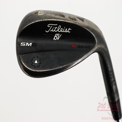 Titleist Vokey SM6 Jet Black Wedge Lob LW 60° 12 Deg Bounce K Grind SM6 BV Steel Wedge Flex Right Handed 35.5in