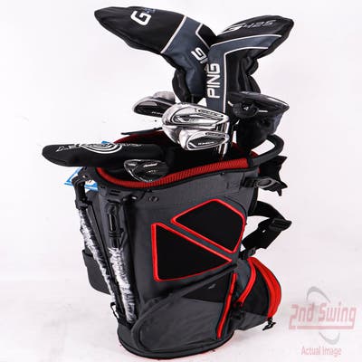 Complete Set of Men's Nike TaylorMade Cobra Cleveland Odyssey Golf Clubs + Datrek Stand Bag - Right Hand Regular Flex Steel Shafts