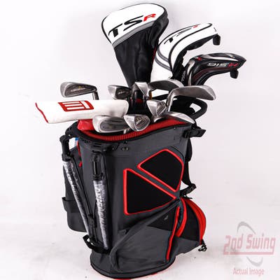 Complete Set of Men's Cobra TaylorMade Tommy Armour Pyramid Golf Clubs + Datrek Stand Bag - Right Hand Stiff Flex Steel Shafts