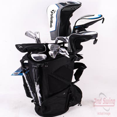 Complete Set of Men's TaylorMade & Titleist Golf Clubs + Datrek Stand Bag - Right Hand X-Stiff Steel Shafts