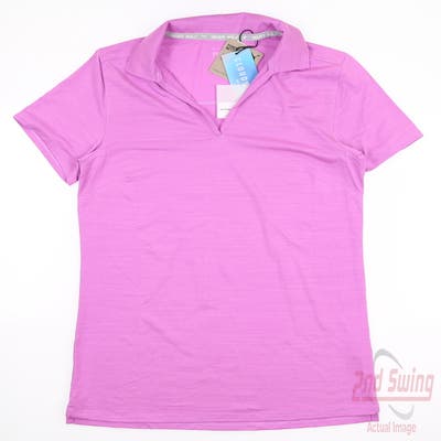 New Womens Puma Cloudspun Coast Polo Small S Mauve Pop Heather MSRP $55