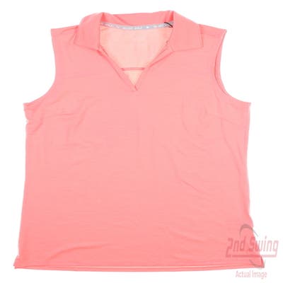 New Womens Puma Cloudspun Coast Sleeveless Polo Small S Carnation Pink Heather MSRP $50