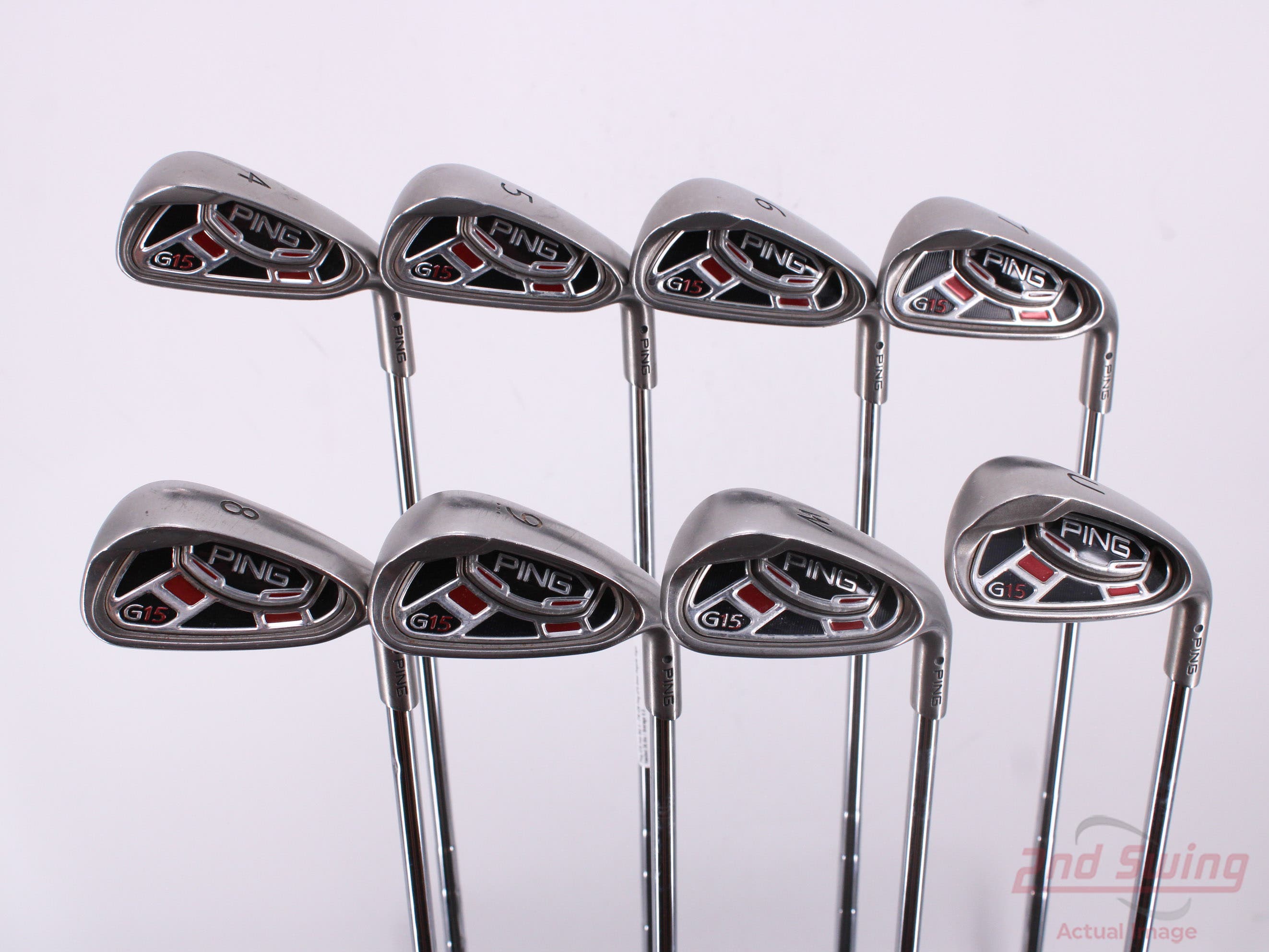 Ping G15 Iron Set 4 Pw Gw Ping Cfs Steel Regular Right Handed Black Dot 380in D 82225518914 5424