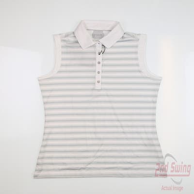 New Womens Dunning Sleeveless Polo X-Small XS White MSRP $70