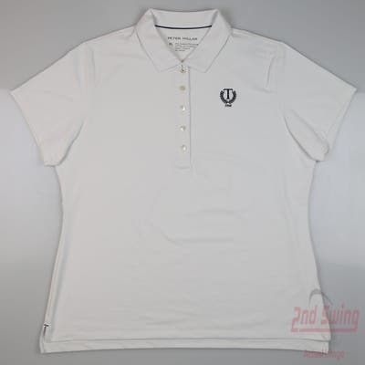 New W/ Logo Womens Peter Millar Golf Polo X-Large XL White MSRP $95