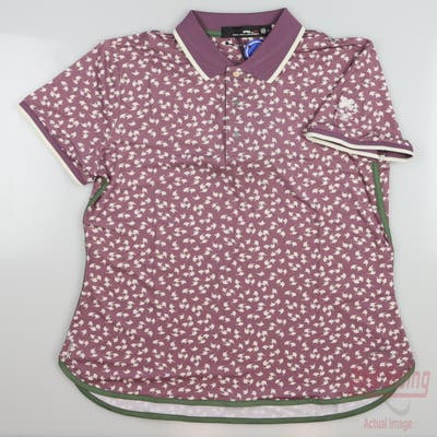 New W/ Logo Womens Ralph Lauren RLX Golf Polo Small S Purple MSRP $115