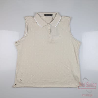 New Womens G-Fore Sleeveless Polo X-Large XL Tan MSRP $120