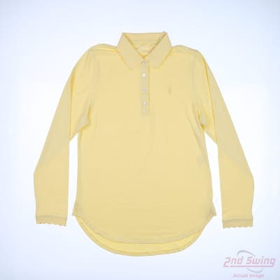 New W/ Logo Womens Peter Millar Long Sleeve Large L Yellow MSRP $135