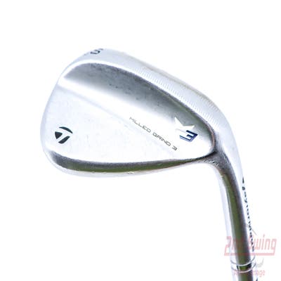 TaylorMade Milled Grind 3 Raw Chrome Wedge Lob LW 60° 12 Deg Bounce Stock Steel Shaft Steel Wedge Flex Right Handed 34.75in