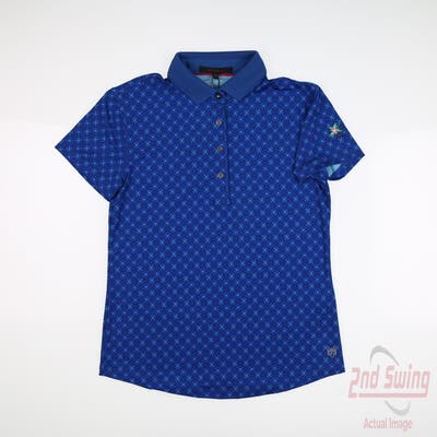 New W/ Logo Womens Greyson Polo Small S Blue MSRP $125