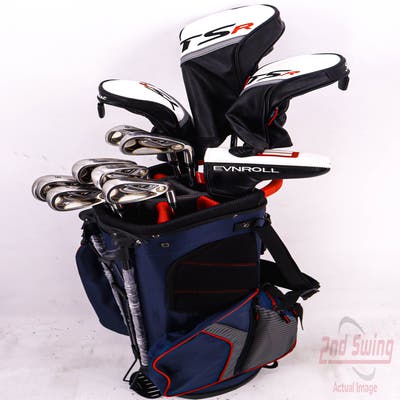 Complete Set of Men's TaylorMade & Ping Golf Clubs + Datrek Stand Bag - Right Hand Stiff Flex Steel Shafts