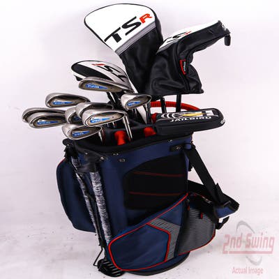 Complete Set of Men's TaylorMade Nike Ping Odyssey Golf Clubs + Datrek Stand Bag - Right Hand Regular Flex Steel Shafts