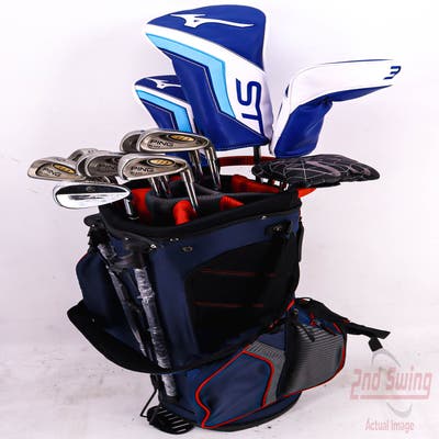 Complete Set of Men's Ping Titleist Cleveland Odyssey Golf Clubs + Datrek Stand Bag - Right Hand Stiff Flex Steel Shafts