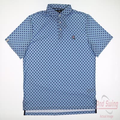 New W/ Logo Mens Ralph Lauren RLX Polo Large L Blue MSRP $125