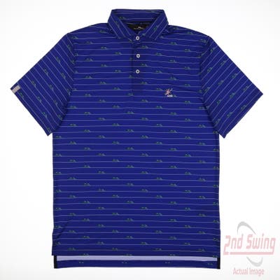 New W/ Logo Mens Ralph Lauren RLX Polo Medium M Blue MSRP $125