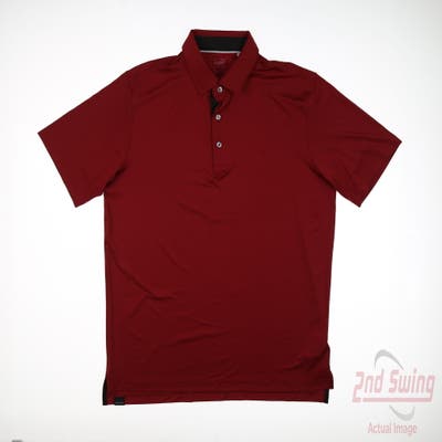 New Mens Puma Mattr Brigade Polo Intense Red-Puma Black Medium M MSRP $70