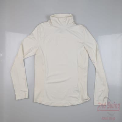 New Womens Puma Long Sleeve Mock Neck Small S White MSRP $70