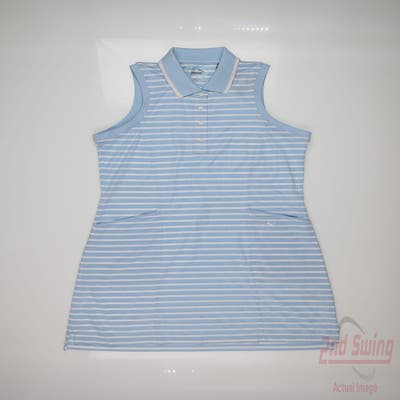 New Womens Puma Sleeveless Polo Small S Silver Sky MSRP $70