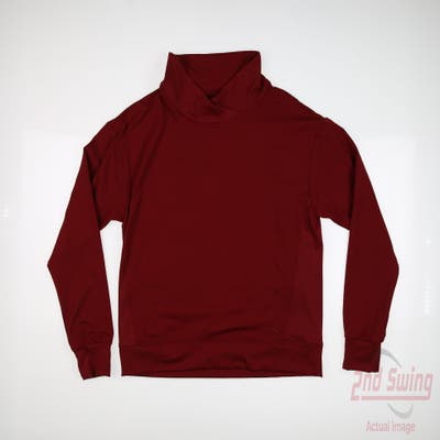 New Womens Puma Long Sleeve Polo Small S Red MSRP $70