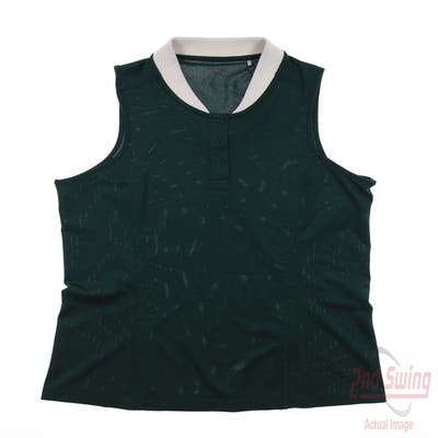 New Womens Puma Sleeveless Polo Small S Green MSRP $70