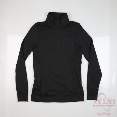 New Womens Puma 1/4 Zip Pullover Small S Black MSRP $70