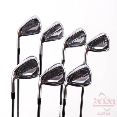 Titleist 2023 T350 Iron Set 5-PW AW Accra IS6 Graphite Stiff Left Handed 38.25in