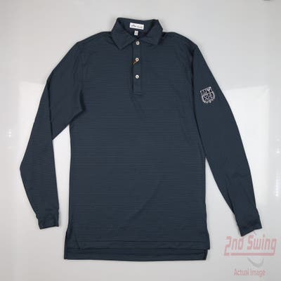 New W/ Logo Mens Peter Millar Long Sleeve Polo Small S Multi MSRP $115