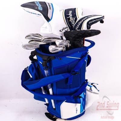 Complete Set of Men's TaylorMade Nicklaus Cleveland Wilson Golf Clubs + Mizuno Stand Bag - Right Hand Regular Flex Steel Shafts