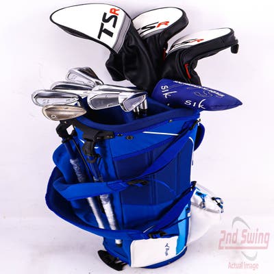 Complete Set of Men's Nike Ping Bridgestone Titleist TaylorMade Golf Clubs + Mizuno Stand Bag - Right Hand Regular Flex Steel Shafts