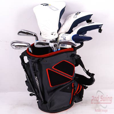 Complete Set of Men's TaylorMade Callaway Nike Ping Golf Clubs + Datrek Stand Bag - Right Hand Regular Flex Steel Shafts