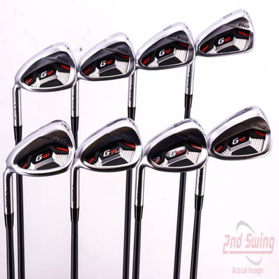 Ping G410 Iron Set 5-PW GW SW ALTA CB Red Graphite Stiff Left Handed Black Dot 38.5in