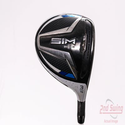 TaylorMade SIM MAX Fairway Wood 3 Wood 3W 15° VA Composites Raijin 74 Graphite Stiff Right Handed 43.5in