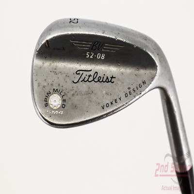 Titleist Vokey Spin Milled SM4 Chrome Wedge Gap GW 52° 8 Deg Bounce Titleist Vokey BV Steel Wedge Flex Right Handed 36.75in