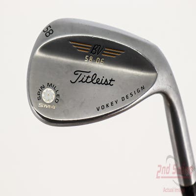 Titleist Vokey Spin Milled SM4 Chrome Wedge Lob LW 58° 6 Deg Bounce Titleist Vokey BV Steel Wedge Flex Right Handed 35.5in