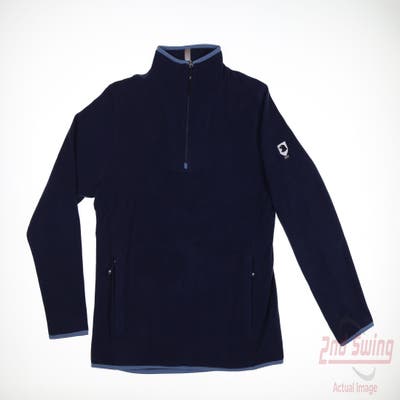 New W/ Logo Womens Peter Millar 1/4 Zip Pullover Large L Navy Blue MSRP $159