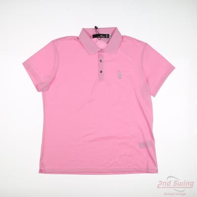 New W/ Logo Womens Ralph Lauren RLX Polo Large L Pink MSRP $104