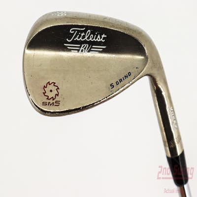 Titleist Vokey SM5 Gold Nickel Wedge Sand SW 56° 10 Deg Bounce S Grind Stock Steel Shaft Steel Wedge Flex Right Handed 35.5in